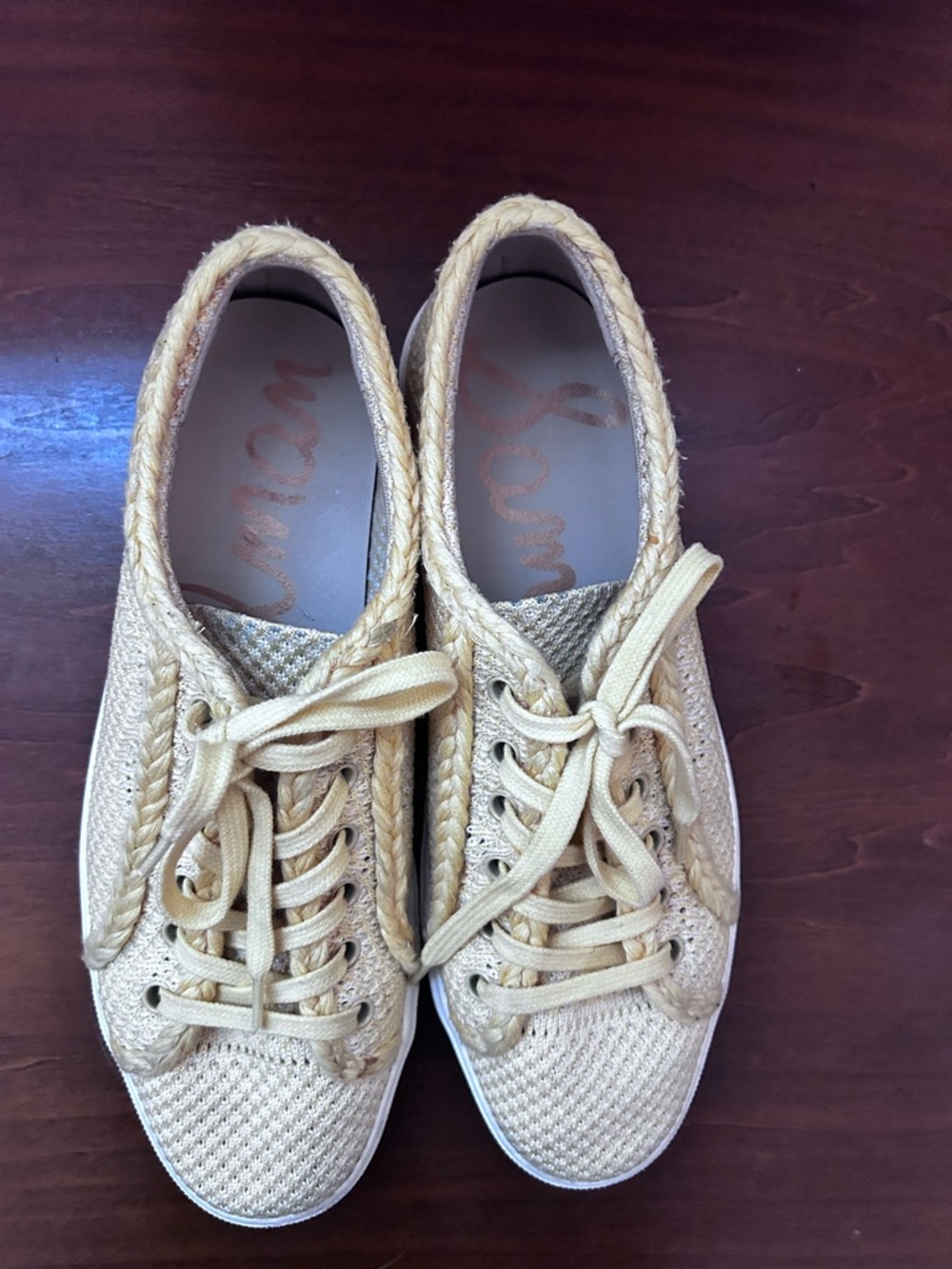 Sam Edelman light yellow Elena fabric sneaker 9.5 - Picture 6 of 14